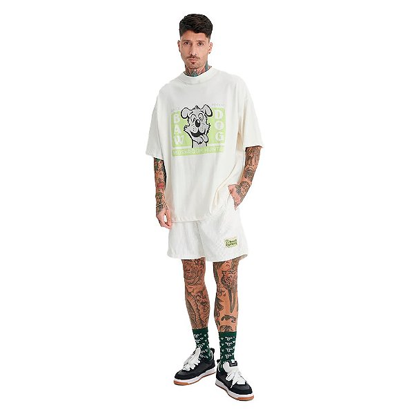 Camisa Baw New Over God Mushroom Masculina Bege Verde