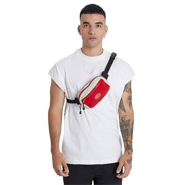 Mini Pochete Baw Smashed Color Unissex Off White Vermelho
