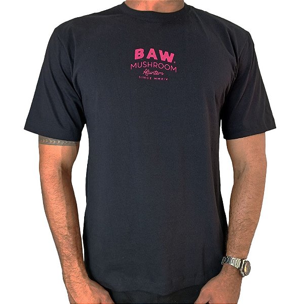 Camisa Baw Mc Regular Mushroom Hunters Masculina Preto Rosa