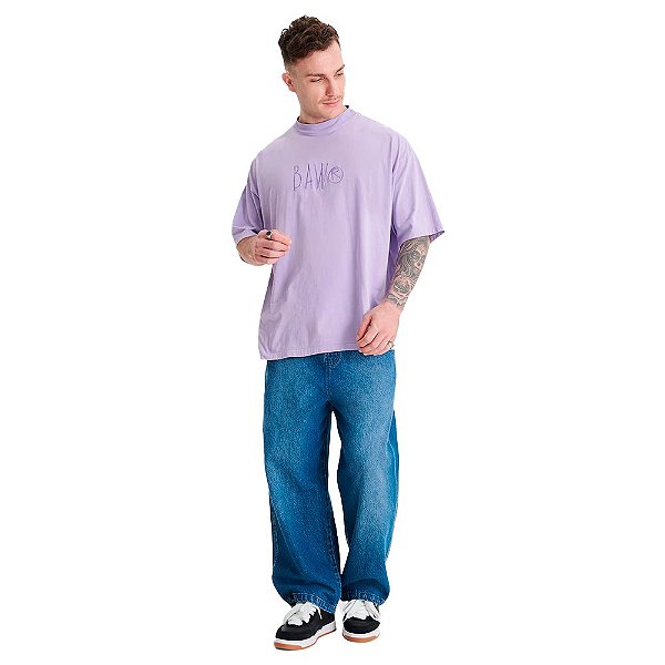 Camisa Baw New Over Scrawl Masculina Lilás
