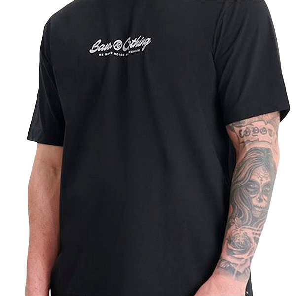 Camisa Baw Regular Clothing Masculina Preto Branco