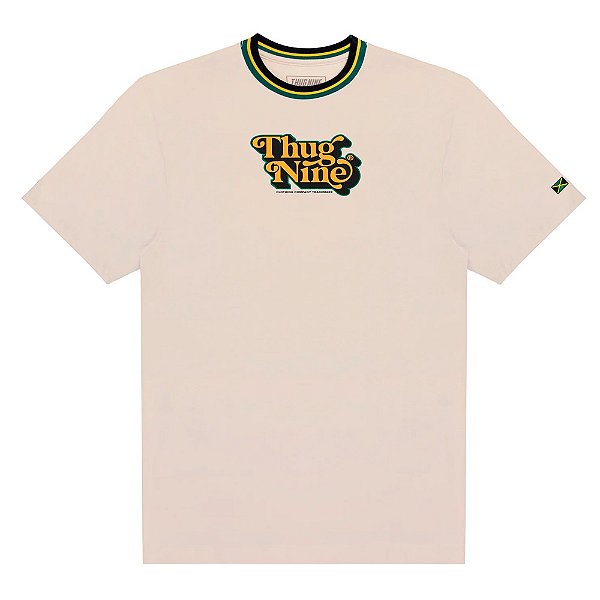 Camisa Thug Nine Jammin Masculina Bege, Verde, Amarelo e Preto