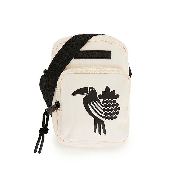 Bolsa Farm Gema Lenço Dia e Noite Off White/Preto