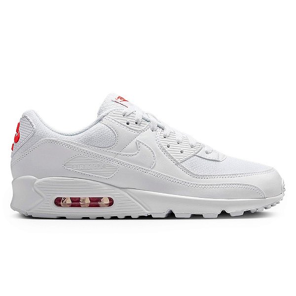 Tênis Nike Air Max 90 Branco e Vermelho