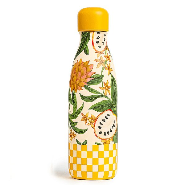 Garrafa Farm Glub Glub Biriba 500ml Off White/Amarelo