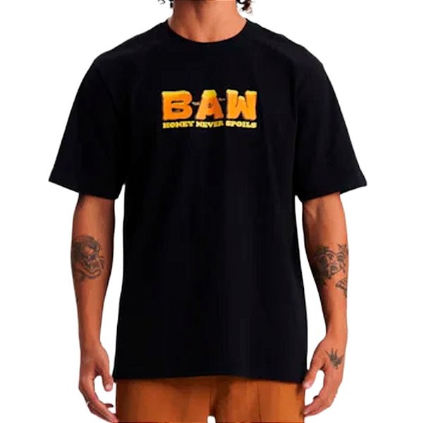 Camiseta Regular BAW Honey Unissex Preta