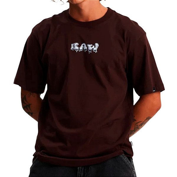 Camiseta Regular BAW 3D Unissex Marrom