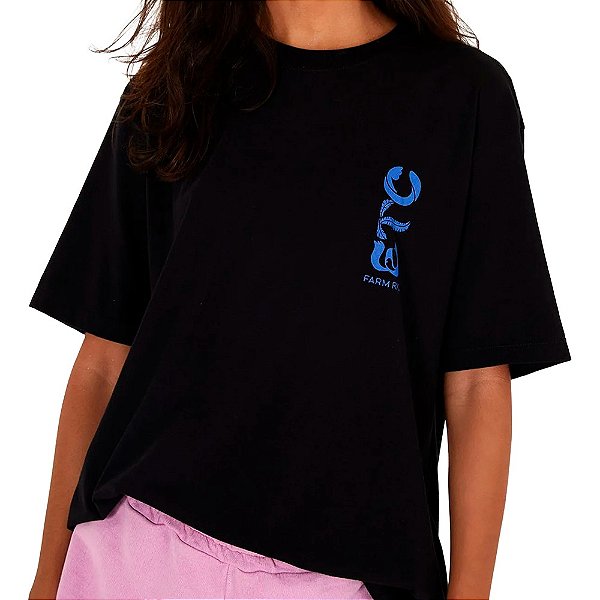 Camisa Farm Ipanema Etc Feminina Preto/Azul