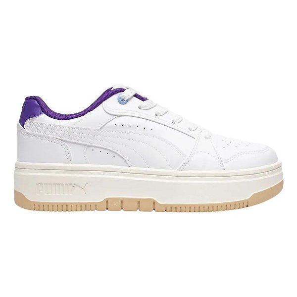 Tênis Puma Rebound Femme Low BDP Branco e Roxo
