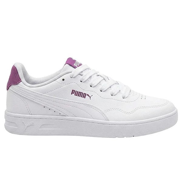 Tênis Puma Court Lally BDP Feminino Branco e Roxo
