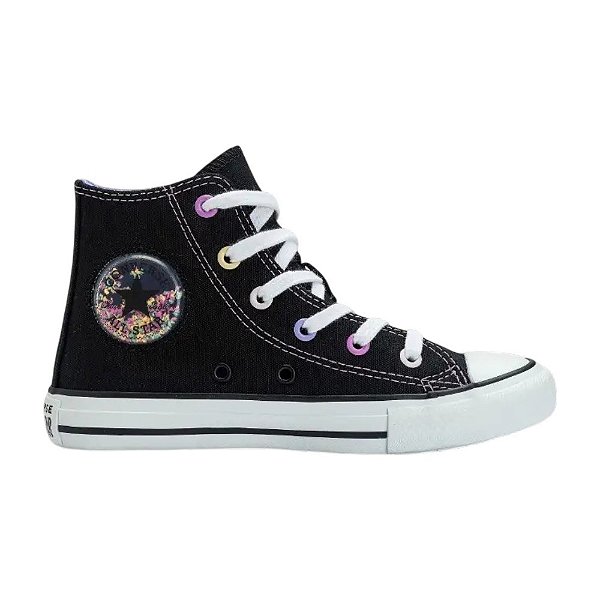 Tênis Converse All Star Chuck Taylor Beads Juvenil Cano Alto Preto