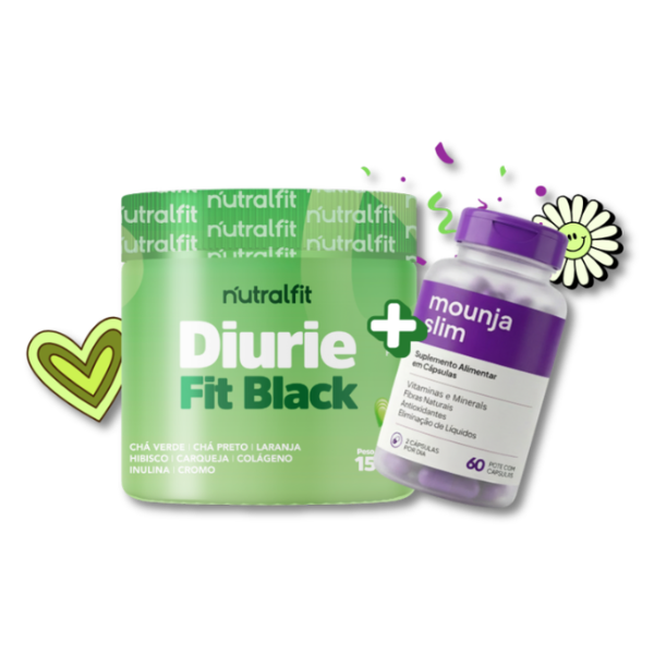 1 Diurie Fit Maçã Verde + 1 Mounja Slim | Combo Especial Emagrecedor