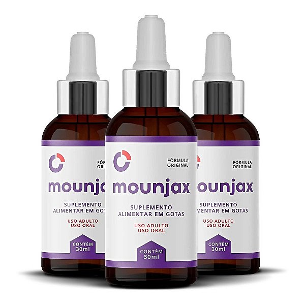 Mounjax – Kit com 3 Frascos 30ml | Suplemento Sabor Laranja
