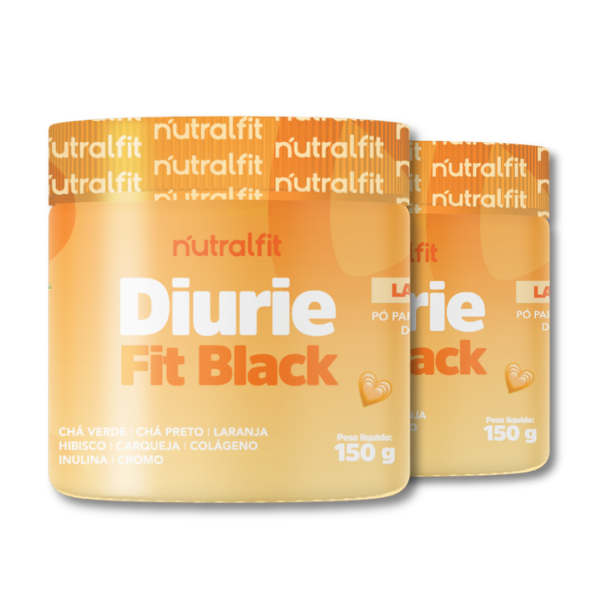 Diurie Fit Black Sabor Laranja | Kit com 2 Potes