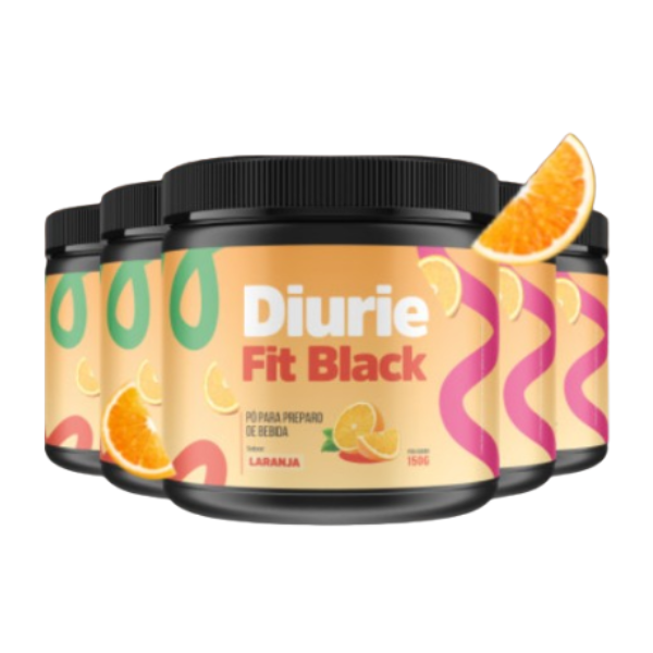 DiurieFit Black - Kit com 5 potes | Sabor Laranja.