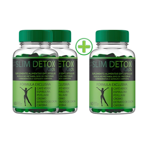 Slim Detox - Detox Natural em Cápsulas | Compre 2 leve 3 Frascos