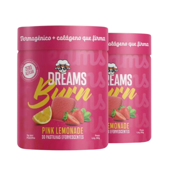 Dreams Burn Termogênico + Colágeno | Efervescentes Pink Lemonade - Kit com 2 frascos