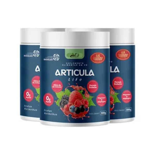 Articula Life - Colágeno Aminolock + 8 Ativos | Kit com 3 Potes