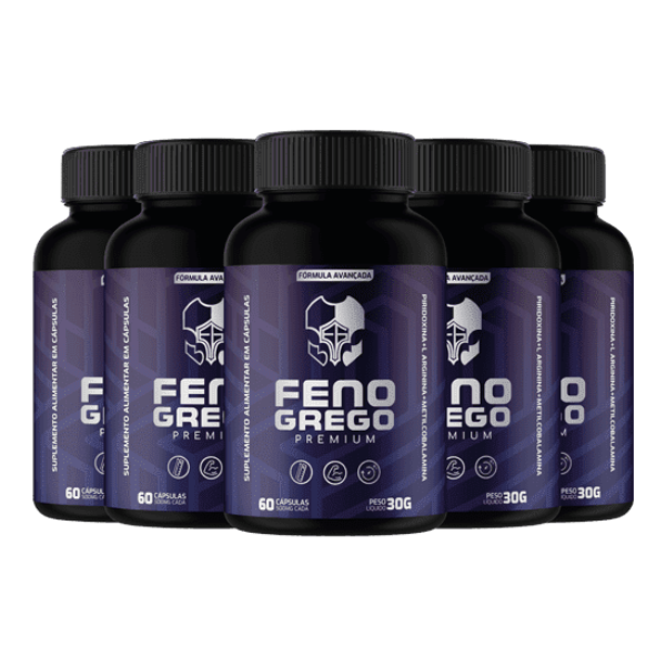 Feno Grego - Feno Grego Premium  | Kit 5 Frascos
