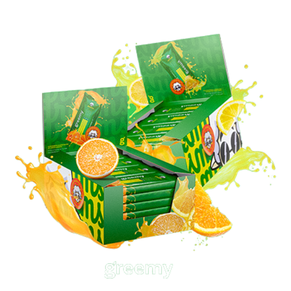 Greemy Suco Verde em Pó | 4 Caixas (2 Laranja + 2 Limão Siciliano)