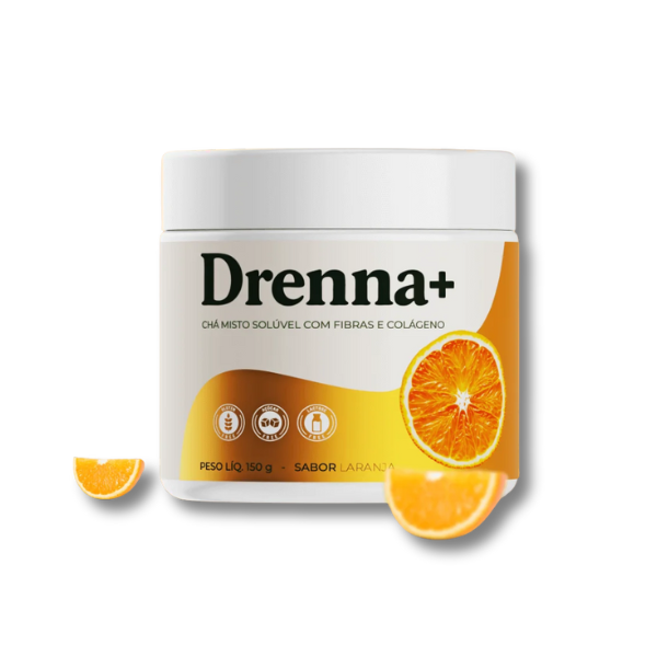 Drenna+ Chá Misto Solúvel com Fibras e Colágeno 150g Laranja