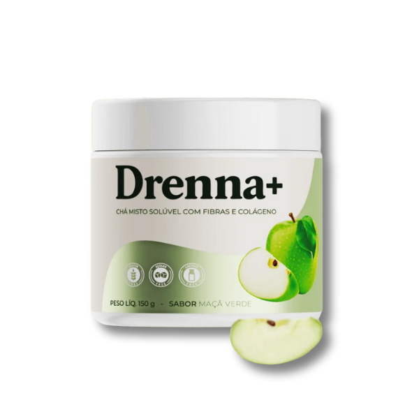 Drenna+ Chá Misto Solúvel com Fibras e Colágeno 150g Maçã Verde