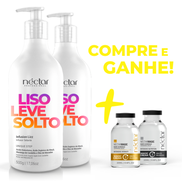 Néctar Liso Leve Solto – 2 Progressivas de Chuveiro 500g