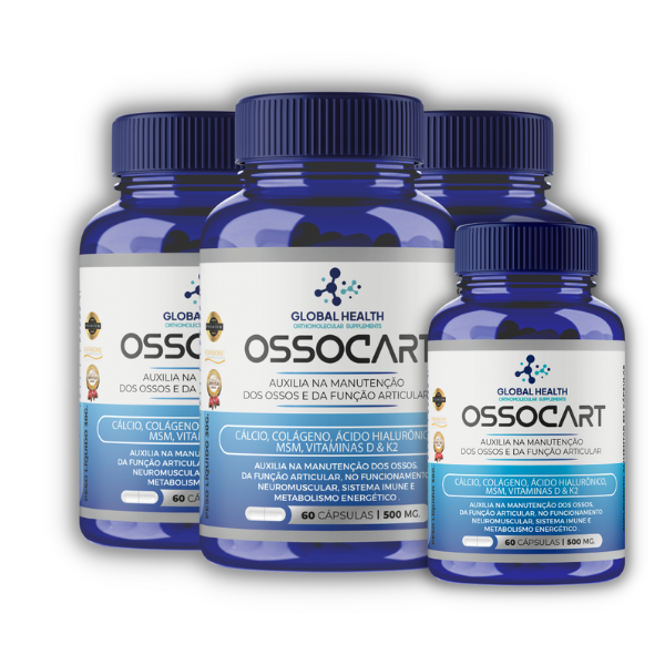 Ossocart - Suplemento para Ossos e Articulações | Kit com 4 Frascos