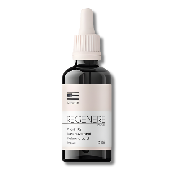Regenere – Vitamina K2, Trans-Resveratrol e Ácido Hialurônico | 30 ml