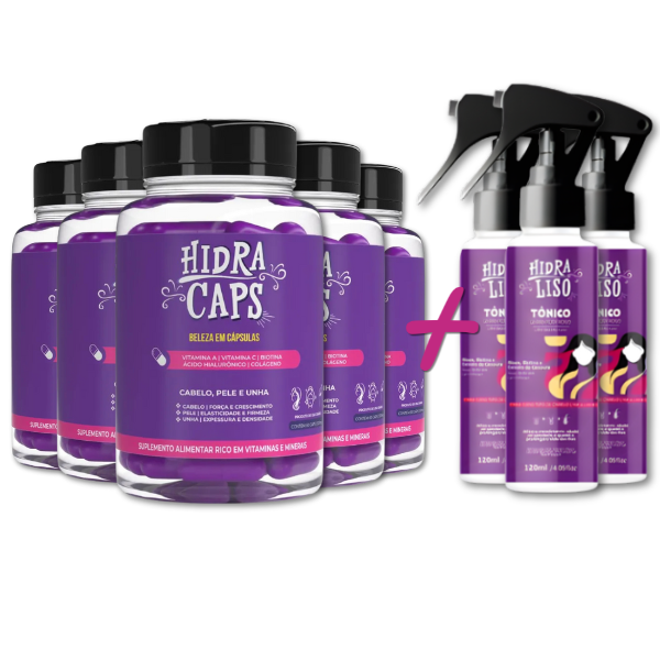 Hidracaps – Liso Intenso e Fortalecimento | Leve 5 e Ganhe +3 Tônicos