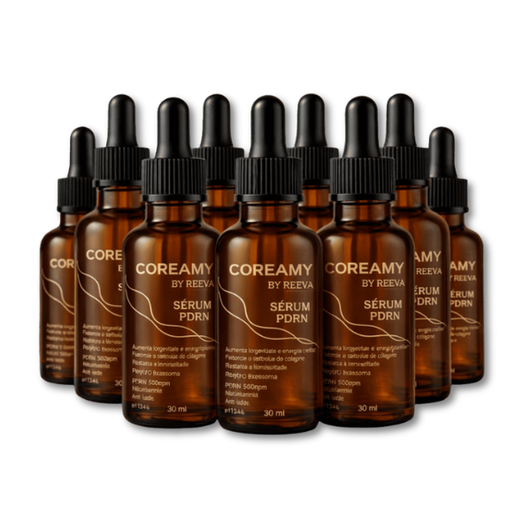 PDRN - Coreamy – Sérum DNA de Salmão | Kit 12 Frascos – Rejuvenescimento da Pele