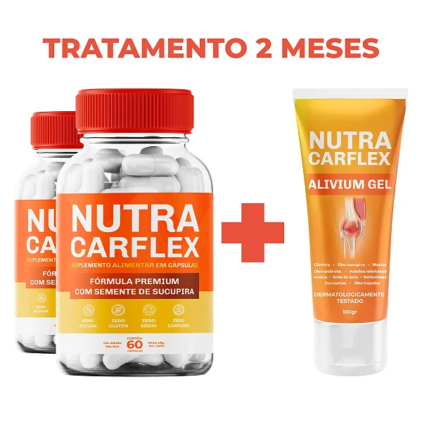 2 Nutra Carflex Original 60 Cápsulas + Gel | Saúde das Articulações