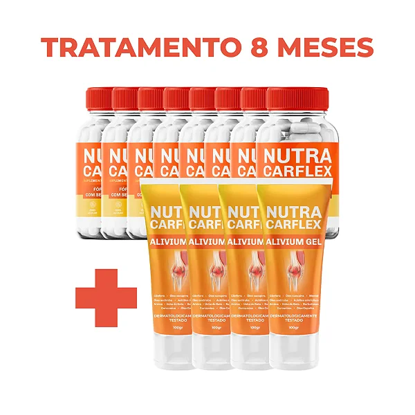 8 Nutra Carflex Original 60 Cápsulas + 4 Gel | Saúde das Articulações