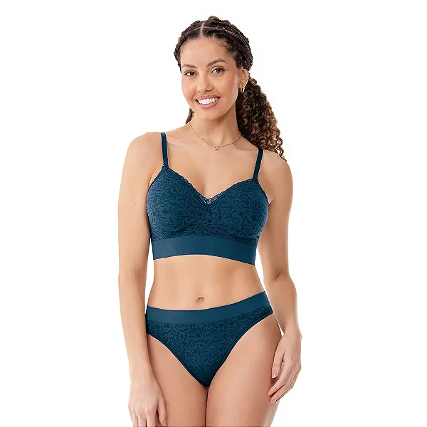 Conjunto Zee Rucci Sutiã Com Bojo e Calcinha Sem Costura Flowers