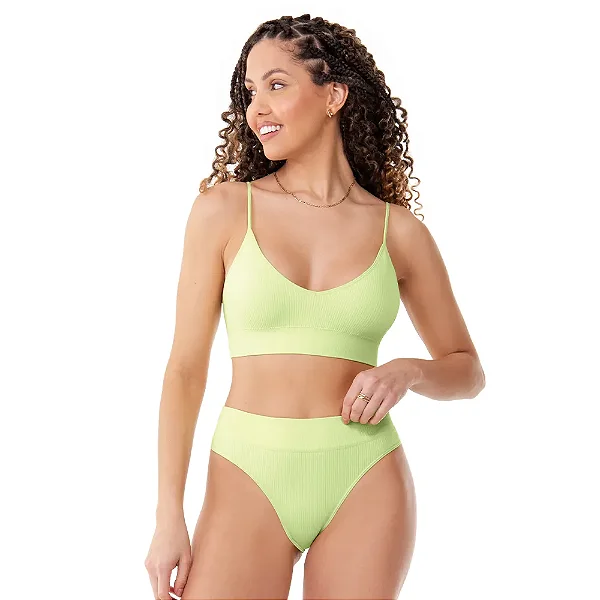 Conjunto Zee Rucci Top Com Bojo Removível e Calcinha Sem Costura