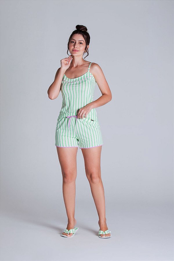 Pijama Magiamix Alça Frescor Listras