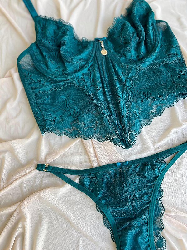 Conjunto Del Valle Cropped S/ Bojo C/ Aro Renda