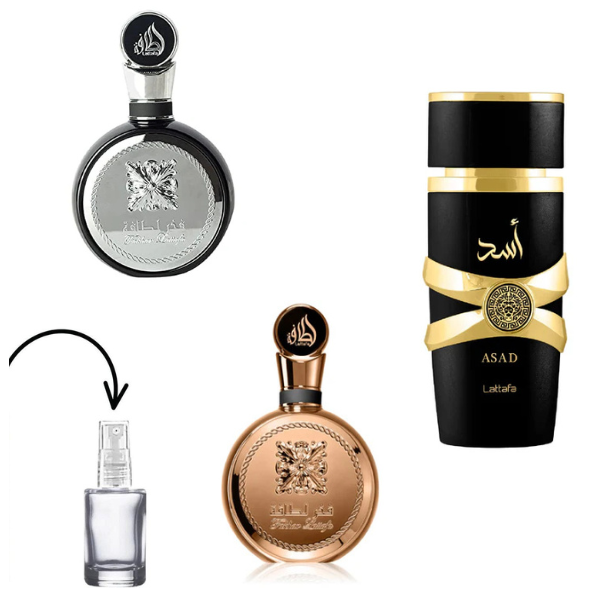 COMBO Decant 5ml Fakhar Black + Fakhar Gold + Asad