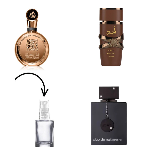 COMBO Decant 5ml + Fakhar Gold + Asad Borboun + Club de Nuit