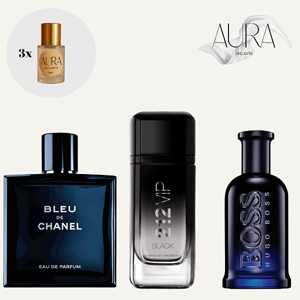 Bleu + 212 Vip Black + Boss Bottled