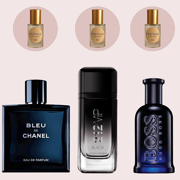 Bleu + 212 Vip Black + Boss Bottled