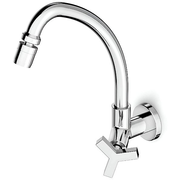 Torneira Cozinha Parede Bica Alta Celite Up - Cromado