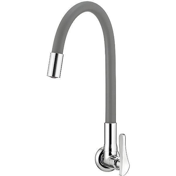 Torneira Cozinha Parede Bica Alta Lorenzetti LorenFlex - Cinza/Cromado