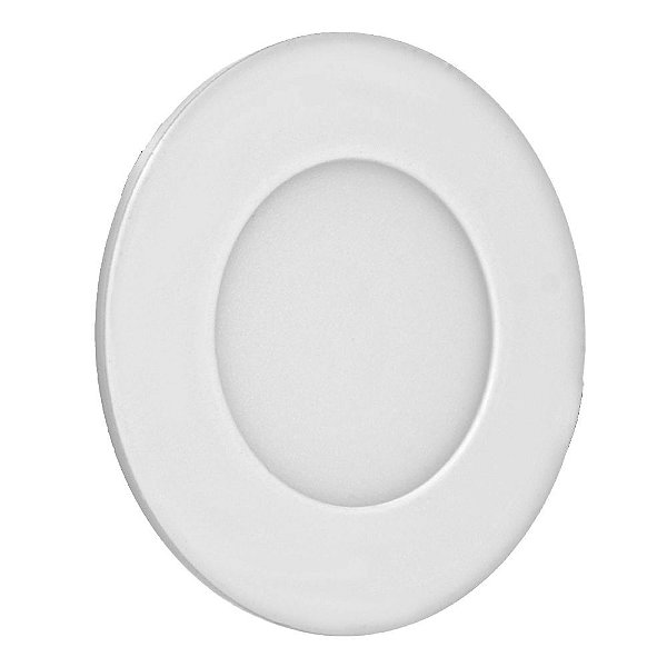Plafon LED 3W Redondo Embutir Branco Frio