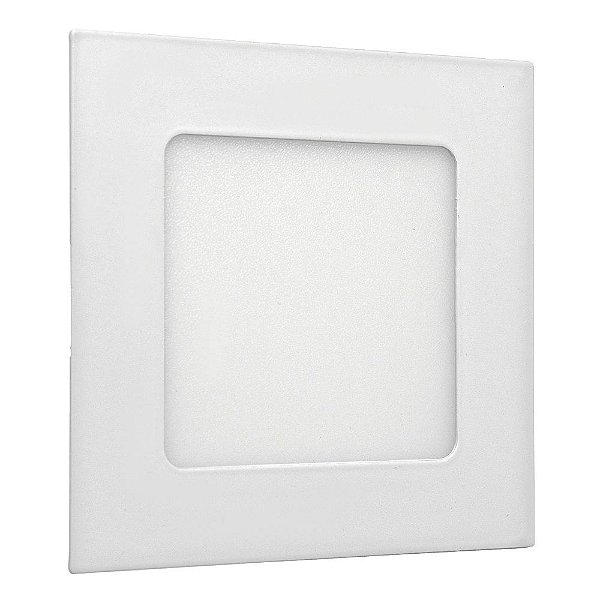 Plafon LED 6W Quadrado Embutir Branco Frio