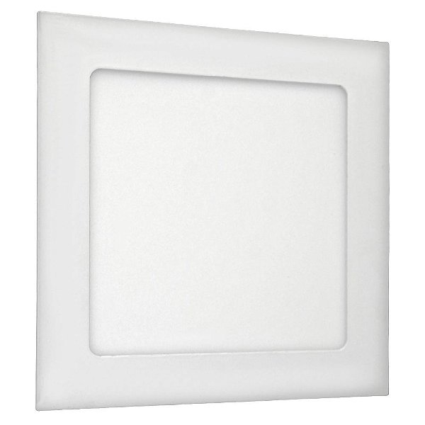 Plafon LED 12W Quadrado Embutir Branco Quente