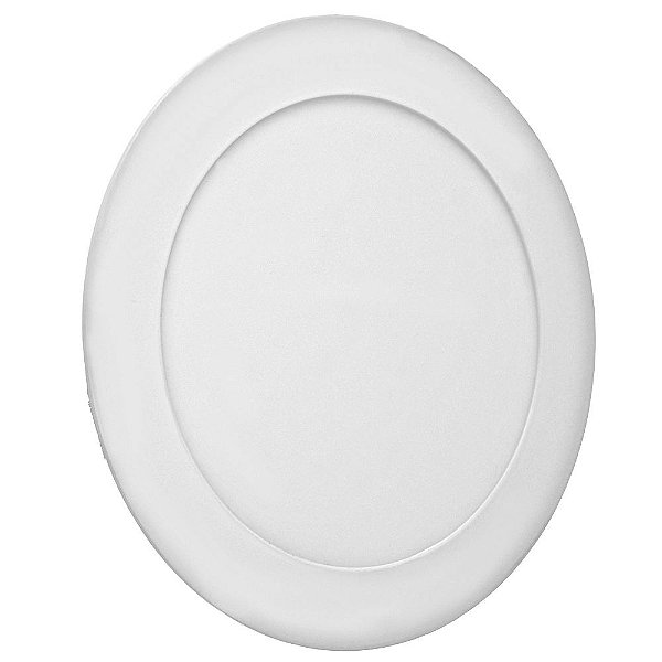 Plafon LED 12W Redondo Embutir Branco Quente