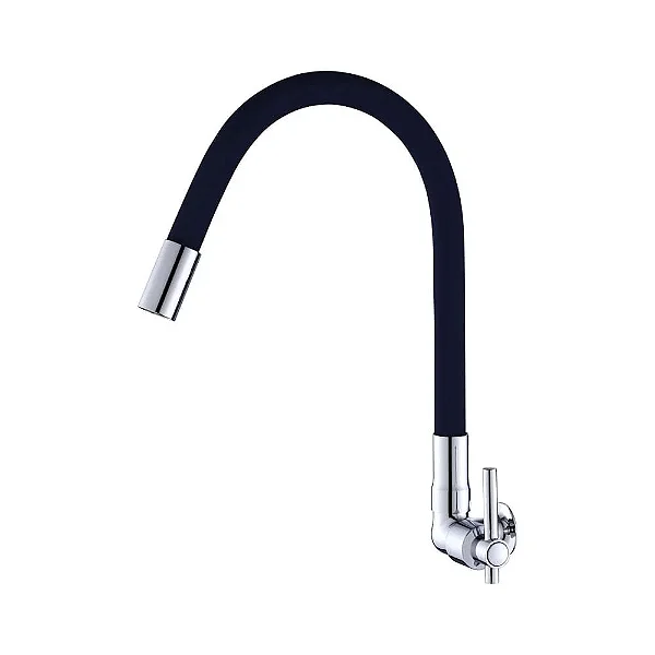 TORNEIRA GOURMET COZINHA FLEXÍVEL DE PAREDE PRETA