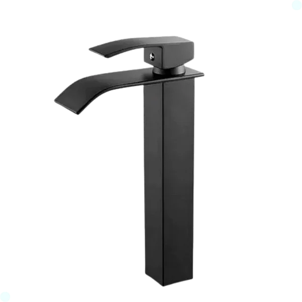 TORNEIRA BANHEIRO LAVABO MONOCOMANDO MISTURADOR CASCATA BICA ALTA PRETO BLACK FOSCO