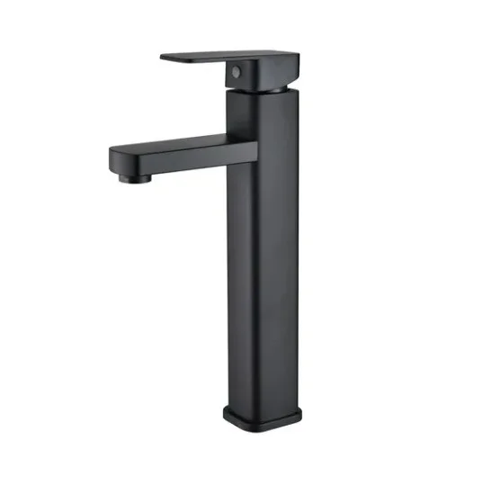 TORNEIRA BANHEIRO LAVABO MISTURADOR MONOCOMANDO QUADRADA BICA ALTA PRETO BLACK FOSCO